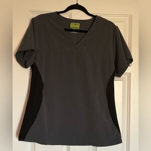 Charcoal Scrub Set - AVE California yoga top and Ocean Ave bottoms Size Medium